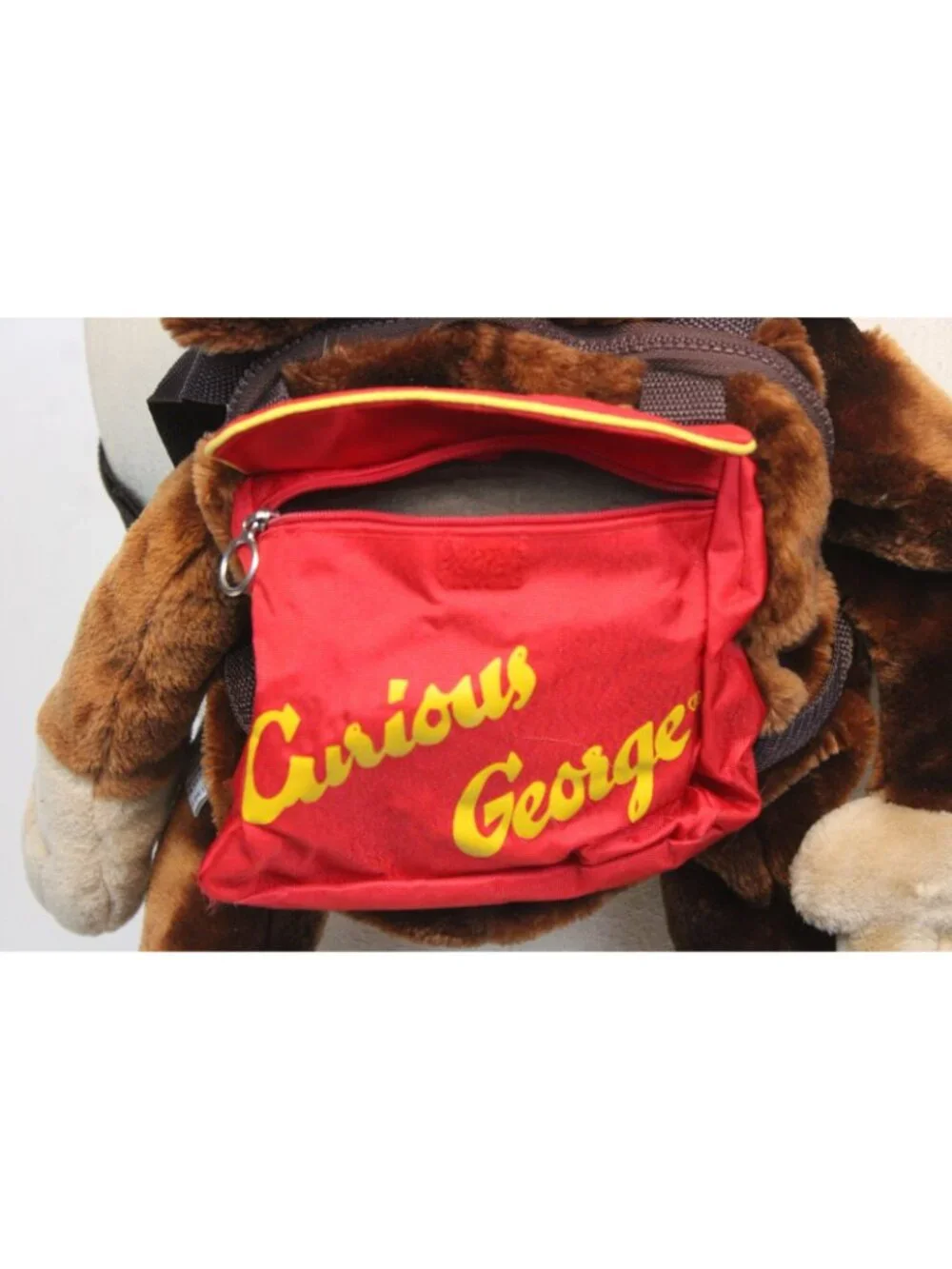 Vtg Curious George Plush Backpack Monkey on Back Wildkin Puppet